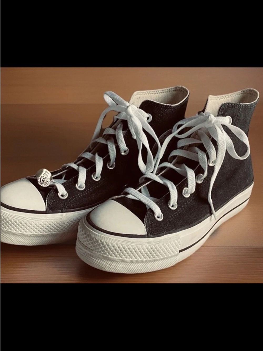 All Star Converse Chuck Taylor Size 10 Black High Top Platform Tennis Shoes